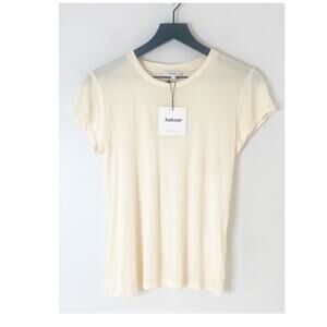Auteur NWT Draped Crewneck tee cream short sleeve XS